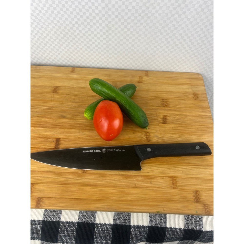 Schmidt Bros‎ Project X-PX22 8 Inch Stainless Steel Chef Knife Black Handle